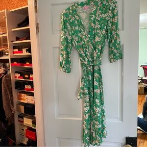 Lilly Pulitzer Green and Tan Floral Dress